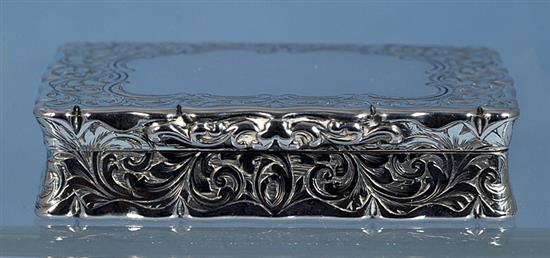 A Victorian silver snuff box, by Edward Smith, Length 73mm Weight 2.9oz/93grms